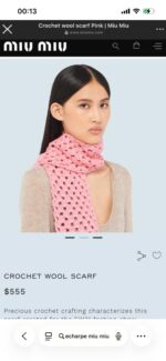 Echarpe rose au crochet – Collection Rosée Couture – Fait main – Image 4