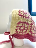 Bonnet a nouer crochet Rosalie – Fait main – Image 2