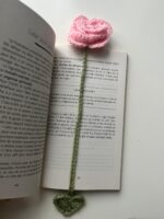 Rosalie – Marque-page Crochet Fleur Rose – Fait Main – Image 2