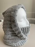 Brume – balaclava grise au crochet – Fait main – Image 4