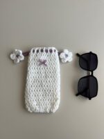 Pochette lunettes crochet Églantine – Collection Rosalie – Fait main – Image 2