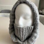 Brume – balaclava grise au crochet – Fait main