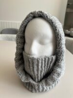 Brume – balaclava grise au crochet – Fait main